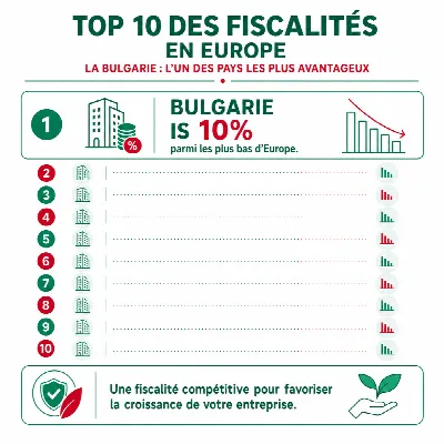 Fiscalité d'entreprise en Europe : top 10 des pays les plus avantageux en 2026 (Bulgarie en tête)